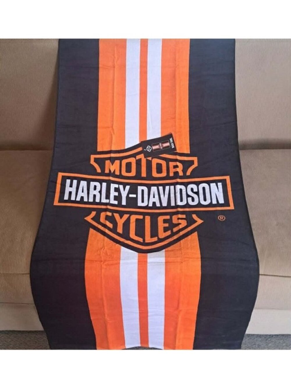 Racing Stripe Harley Davidson Beach Bath Pool Gift Towel Motorcycle Bike Biker